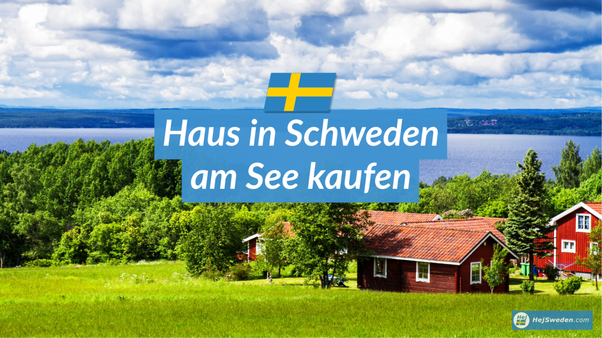 Rote Häuser in Schweden am See. Text: Haus in Schweden am See kaufen