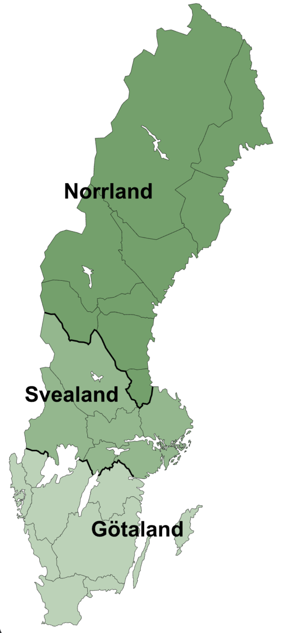 Schweden Karte Landesteile